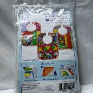 June Taylor Quilt As You Go Baby Bib Pattern 3 Sizes Printed on Batting